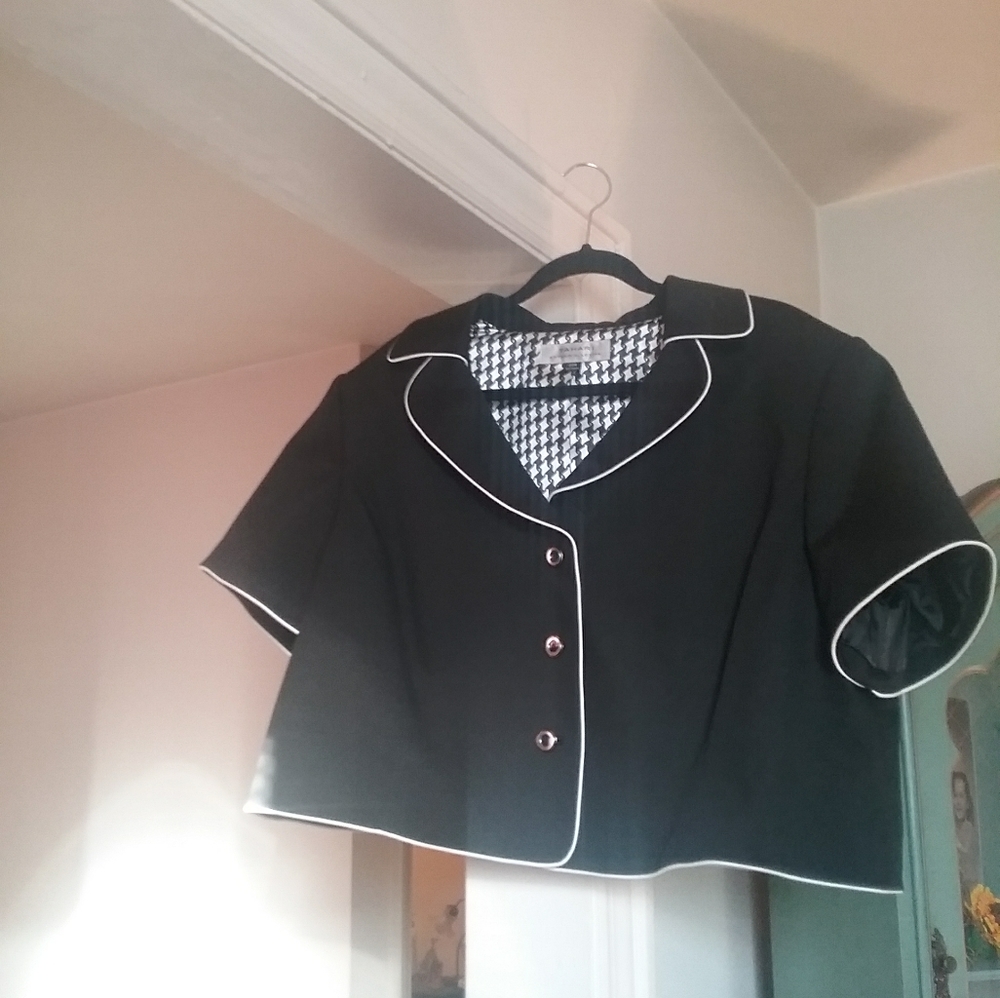Tahari Dress with Jacket Size 22- Lined in Black and White Houndstooth - NWT - Picture 5 of 9